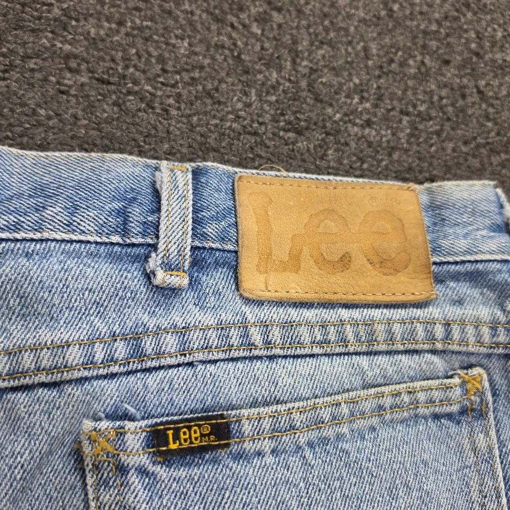 Lee Denim Shorts Mens 42 Blue Vintage Made in USA Jorts Light Wash Cotton 90s